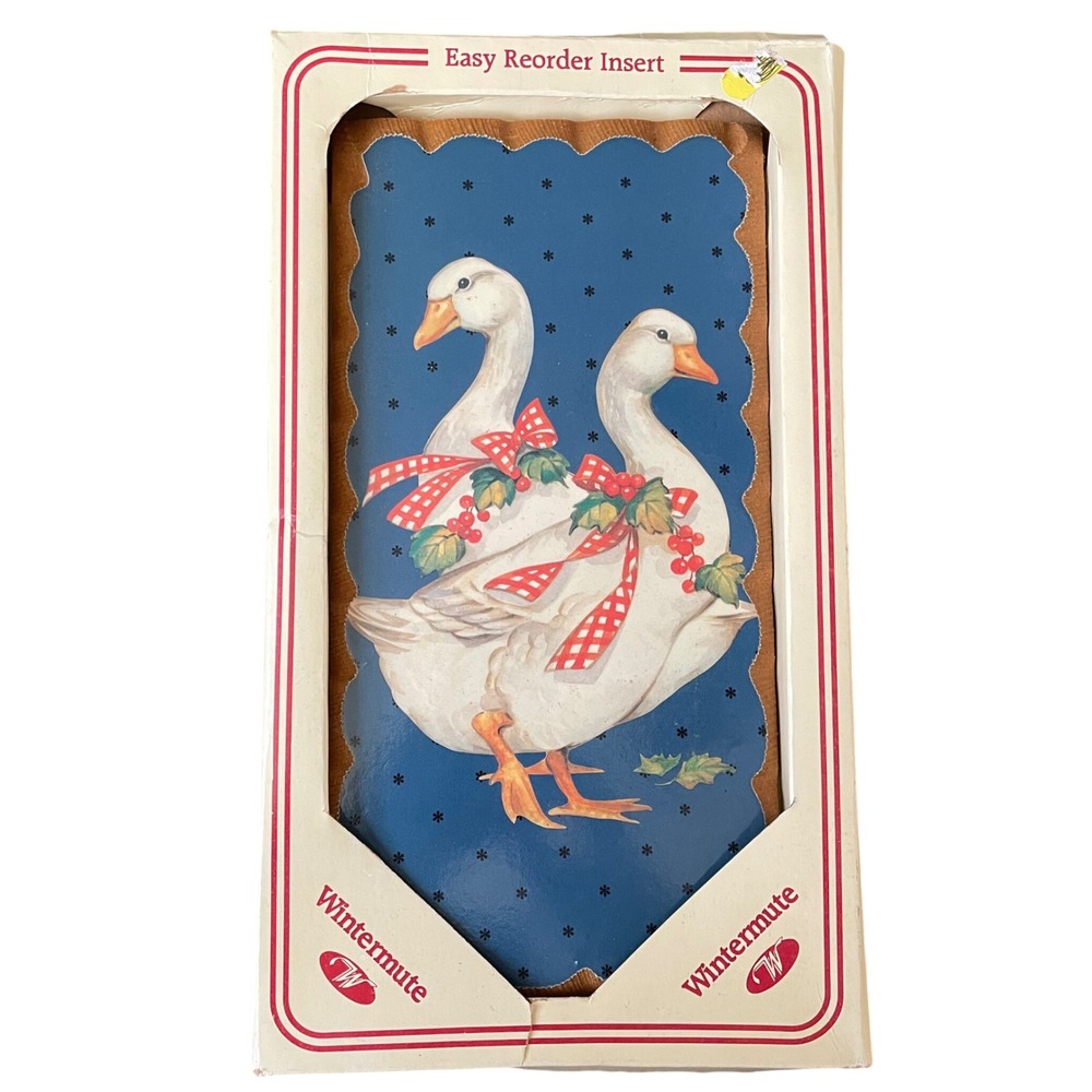 Vintage Wintermute Blue Country‎ Kitchen Geese Wall Plaque 80s Retro Farmhouse